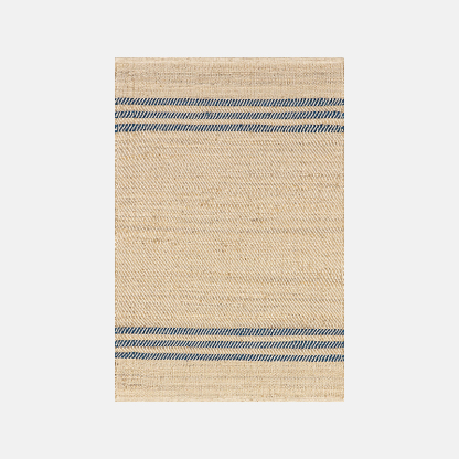 Meadow Striped Riofu Jute Natural Rug Bedroom