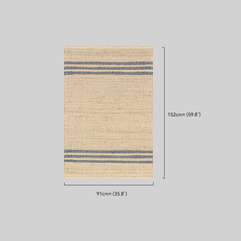 Meadow Striped Riofu Jute Natural Rug Bedroom