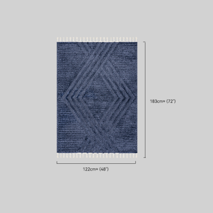 Ellie Riofu Polypropylene Blue Rug Bedroom