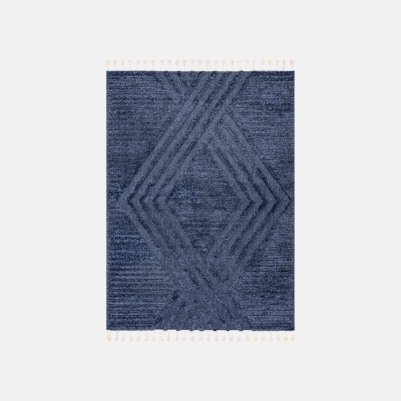 Ellie Riofu Polypropylene Blue Rug Bedroom