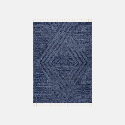 Ellie Riofu Polypropylene Blue Rug Bedroom