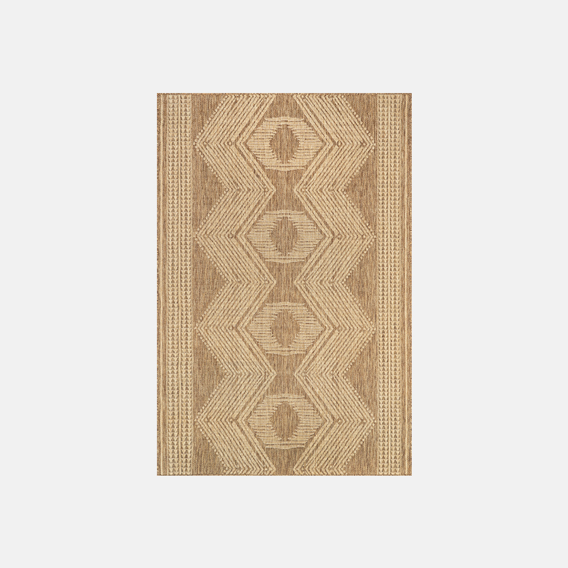 Iris Totem Riofu Polypropylene Light Brown Rug Bedroom | Riofu