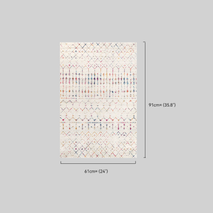 Moroccan Riofu Polypropylene Light Multicolor Rug Bedroom