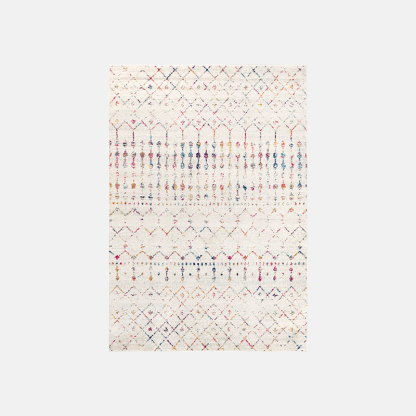 Moroccan Riofu Polypropylene Light Multicolor Rug Bedroom