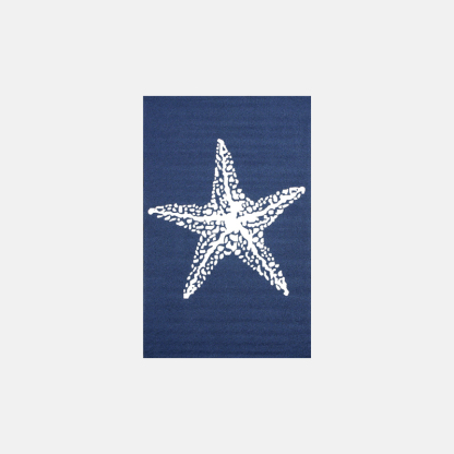 Modern Starfish Blue Polypropylene Rug Living Room
