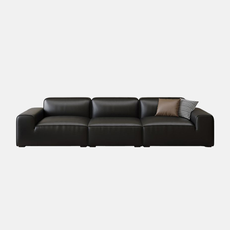 Modern Riofu Black Nappa Sofa Living Room