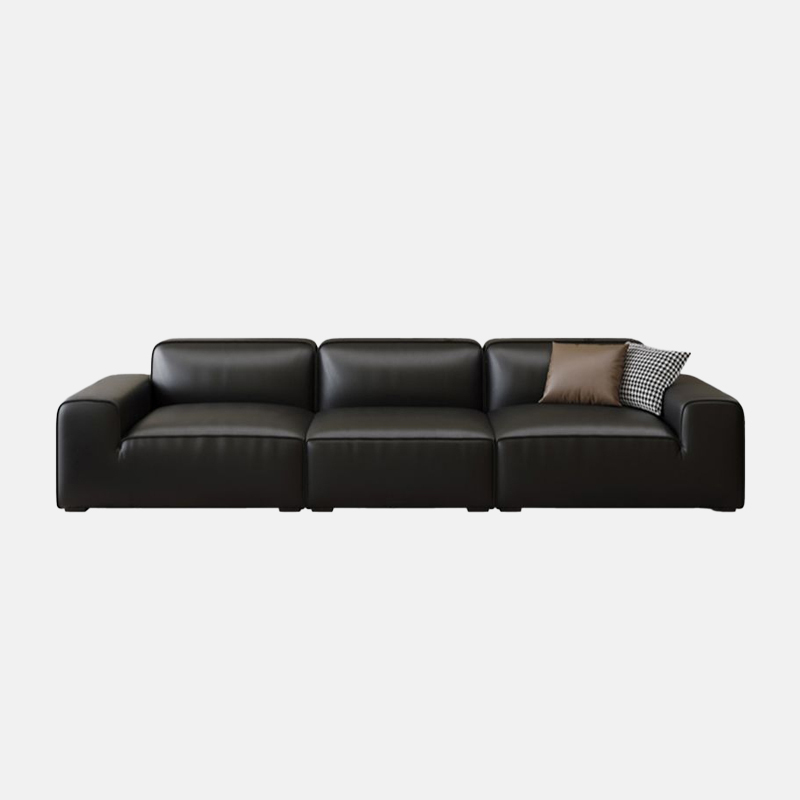 Modern Black Nappa Sofa Living Room | Riofu