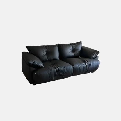 Modern Riofu Leathaire Black Sofa Living Room