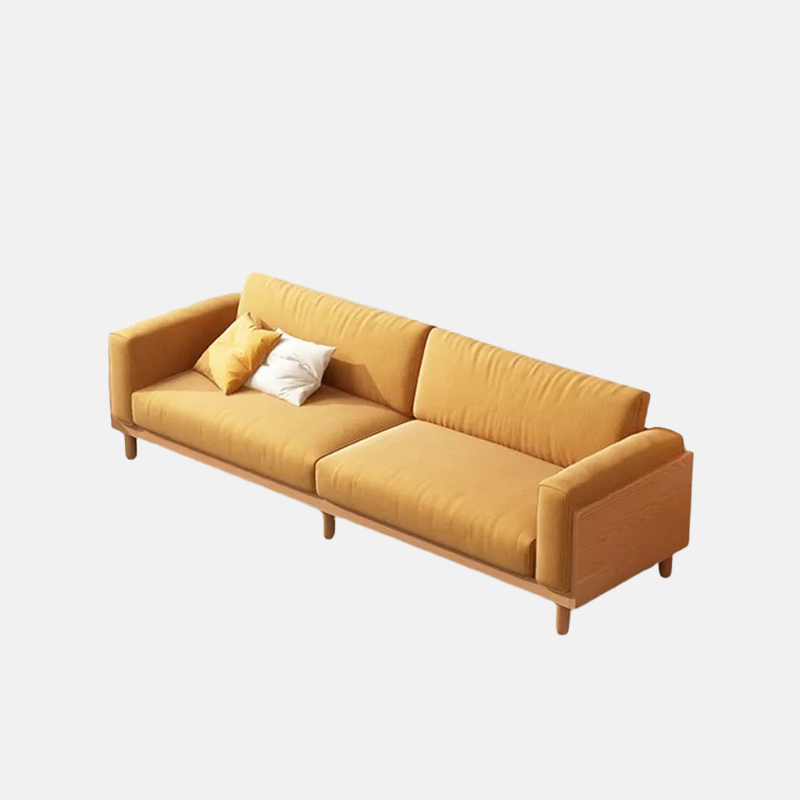Nordic Lemon Yellow Corduroy Solid Sofa Living Room