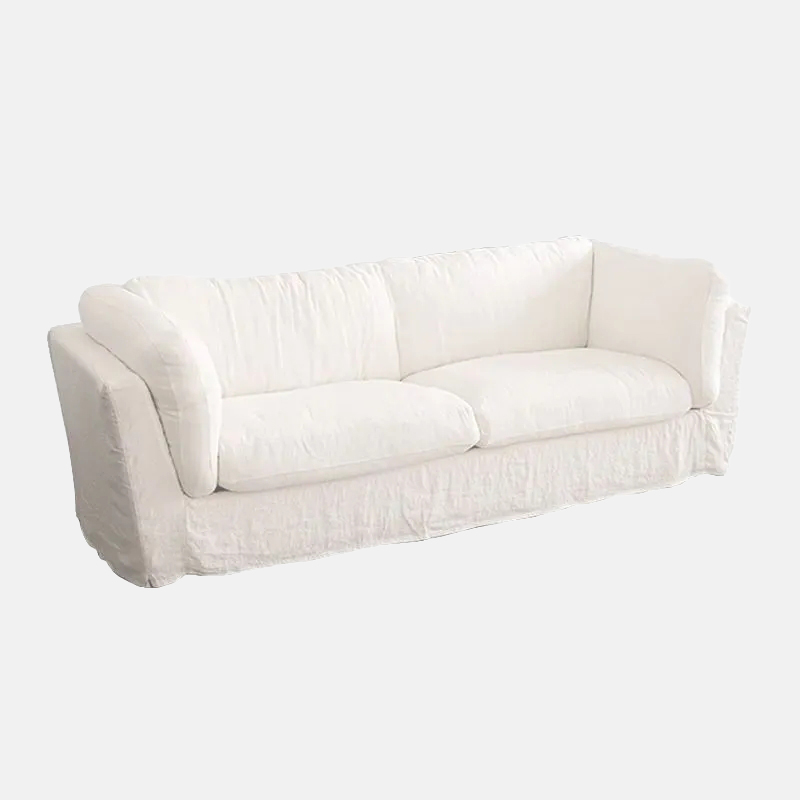 Modern White Linen Sofa Living Room