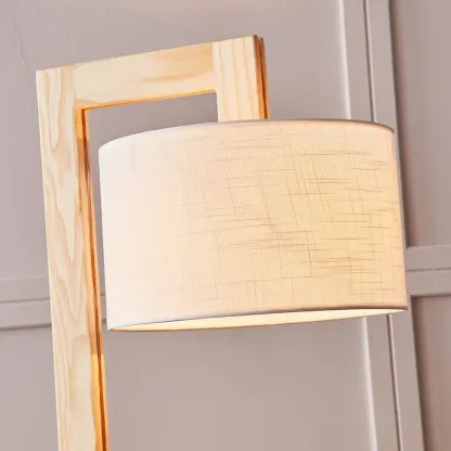 Nordic Wood Hooded Log Color Floor Lamp living Room