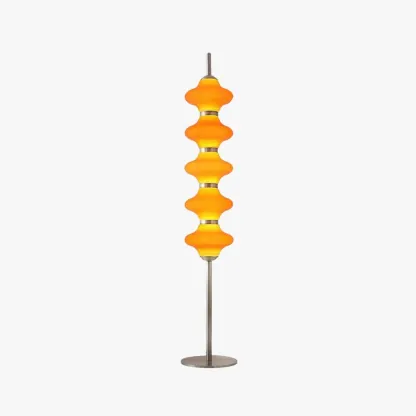 Modern Metal Glass Lantern Orange Floor Lamp Bedroom