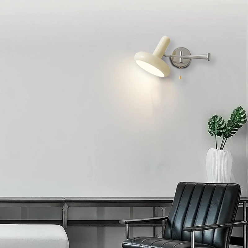 Nordic Rocker Wall Lamp Beige Metal Riofu