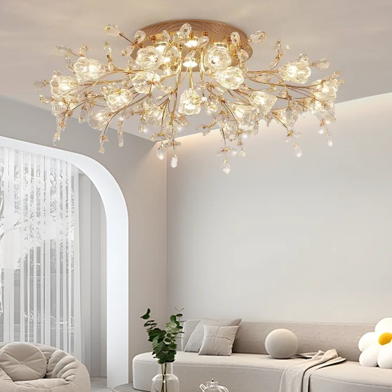 Royal Dendritic Ceiling Light Gold Glass Riofu 