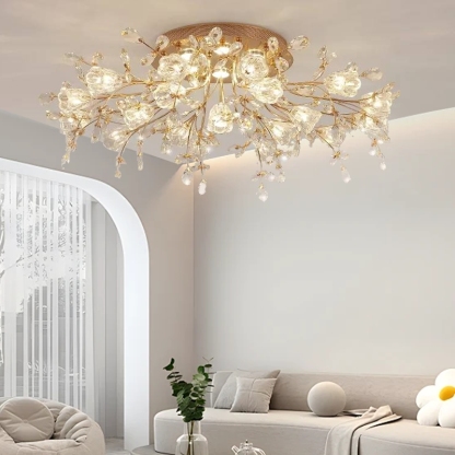 Royal Dendritic Ceiling Light Gold Glass Riofu 