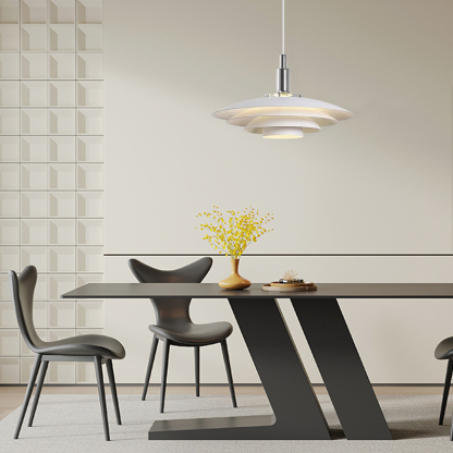 Nordic Stacked Shaped Pendant Light Black White Metal Riofu 