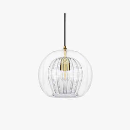 Classical Metal And Glass Bubble Bedroom Pendant Light, Amber/Clear, Trichromatic Light