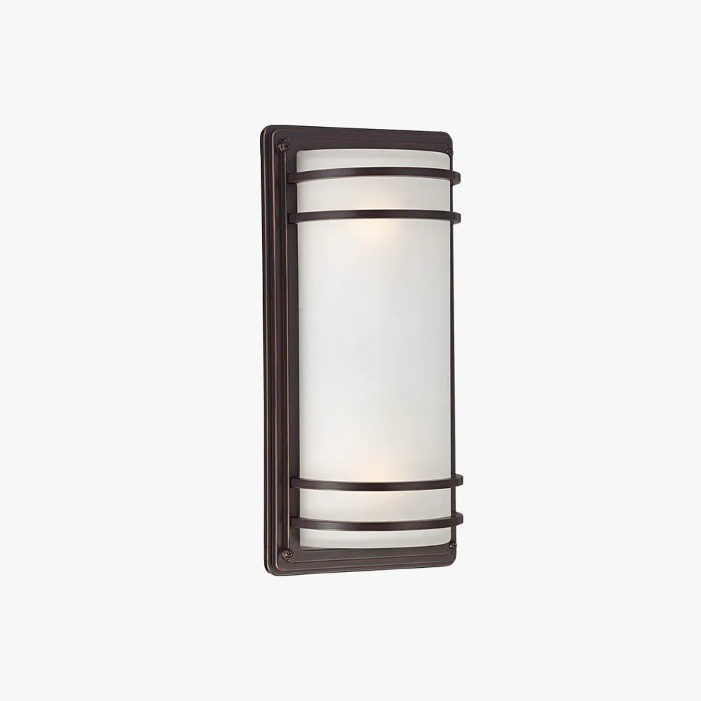 Industrial Bronze Opal Outdoor Wall Light