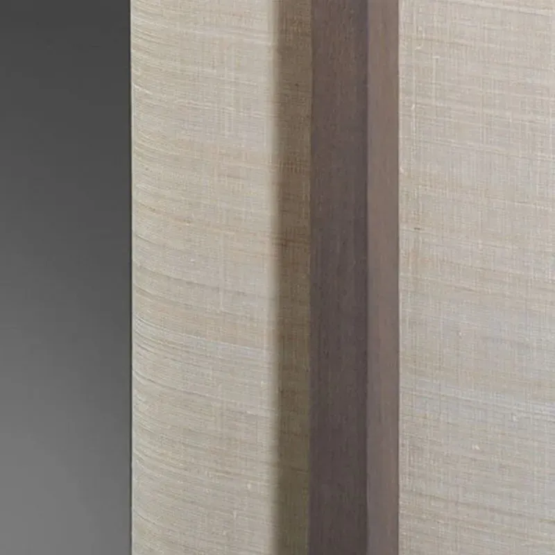 Modern Wood Fabric Retangular Walnut Pendant Light Living Room