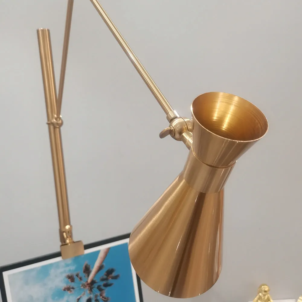 Modern Metal Funnel Brass Floor Lamp Dining Room