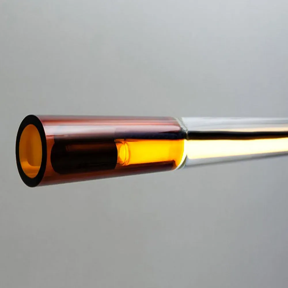 Modern Metal Acrylic Brown Red Linear Pendant Light
