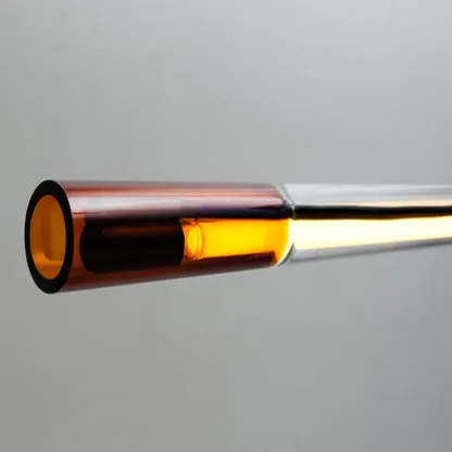 Modern Metal Acrylic Brown Red Linear Pendant Light