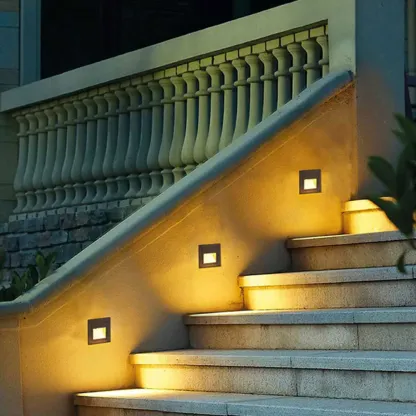 Modern Glass Square Black Outdoor Lamp Garden