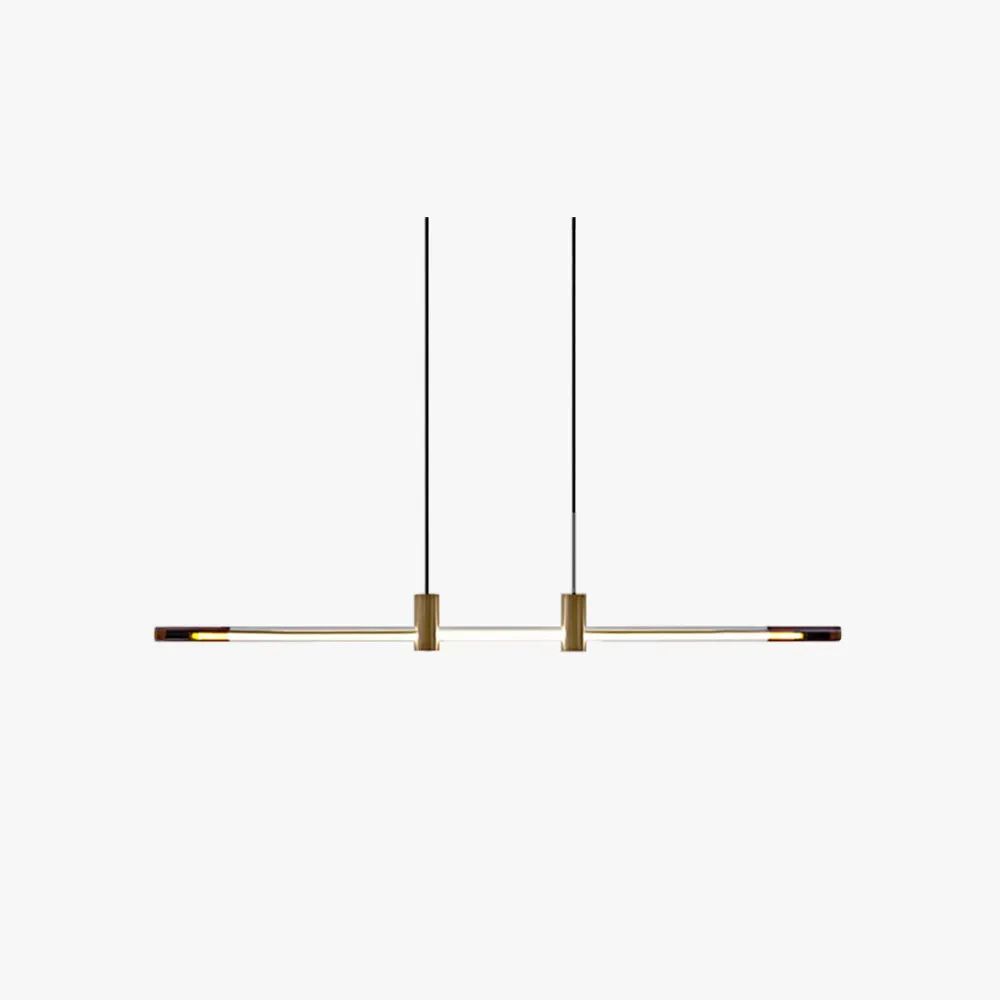 Modern Metal Acrylic Brown Red Linear Pendant Light