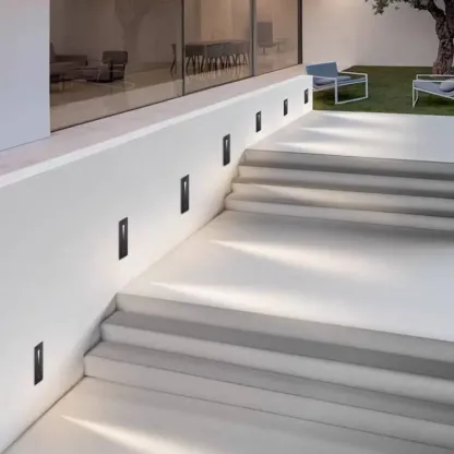 Modern Glass Square Black Outdoor Lamp Garden