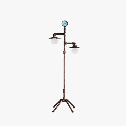 Vintage  Metal Piped Dining Room Floor Lamp, Bronze