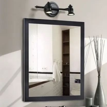Modern Riofu Metal Linear Black Wall Lamp Bathroom 