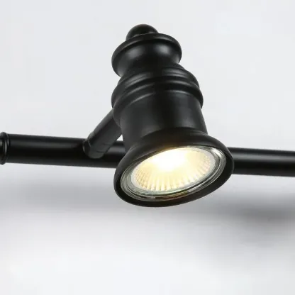 Contemporary Metal Multi-Head Bathroom Wall Lamp Black