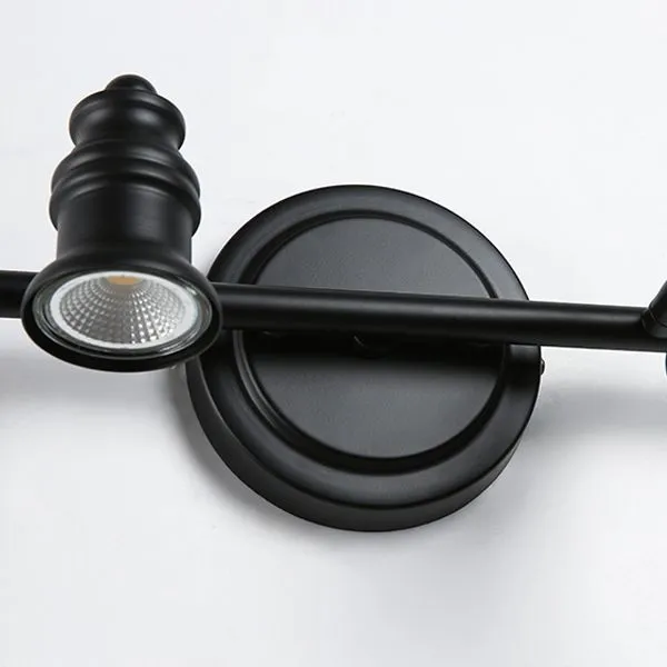 Contemporary Metal Multi-Head Bathroom Wall Lamp Black