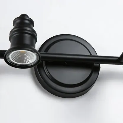 Contemporary Metal Multi-Head Bathroom Wall Lamp Black
