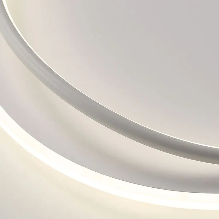 Modern Metal Silicagel Duo-Ring White Black Study Room Ceiling Light