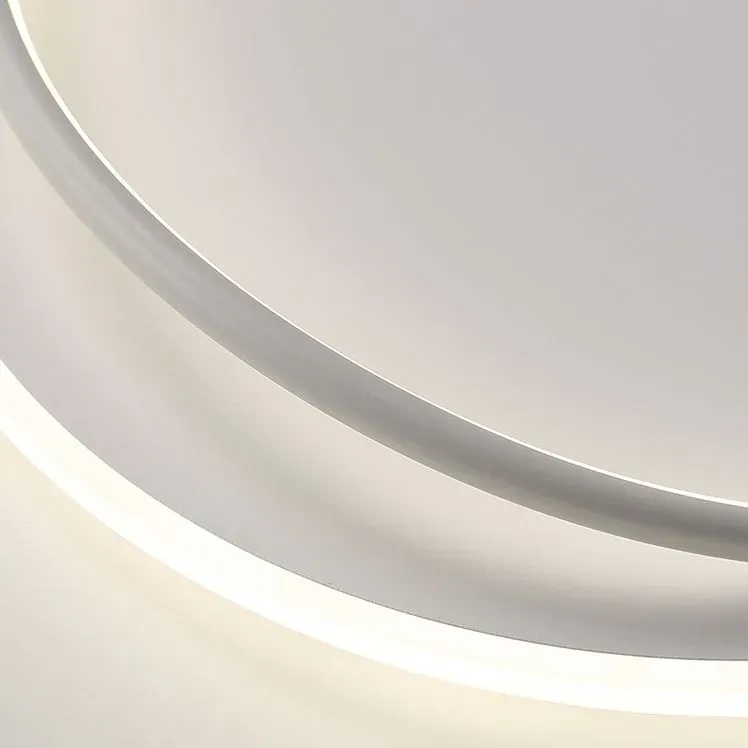Modern Metal Silicagel Duo-Ring White Black Study Room Ceiling Light