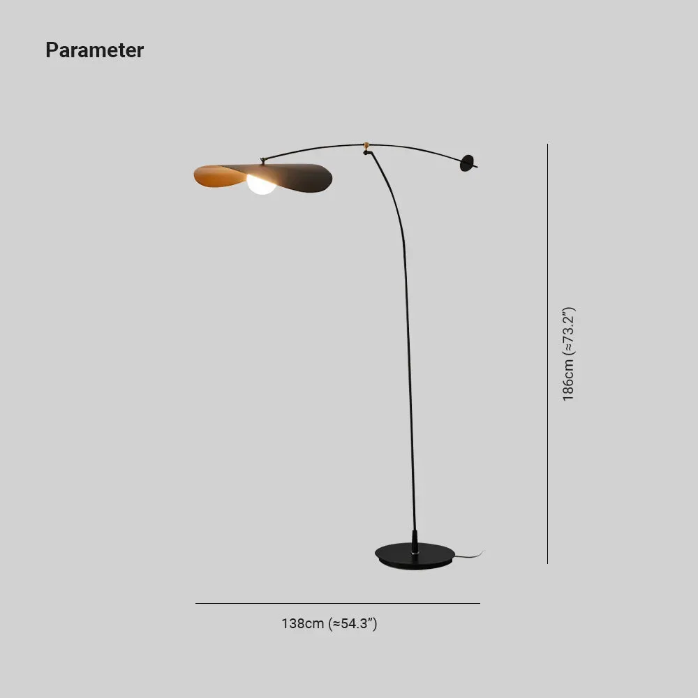 Modern Metal Hooded Black Floor Lamp living Room