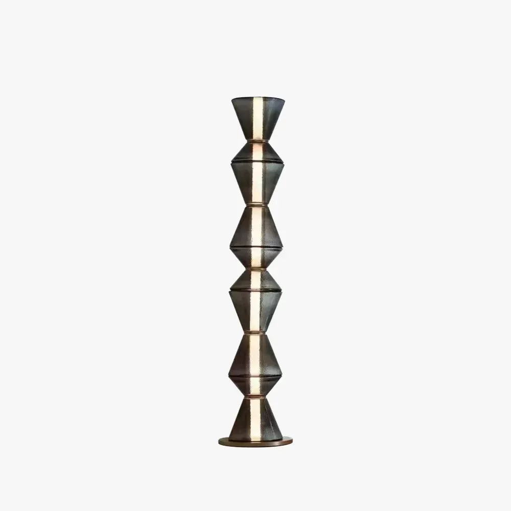 Modern Metal Glass Cylindrical Black Floor Lamp Bedroom