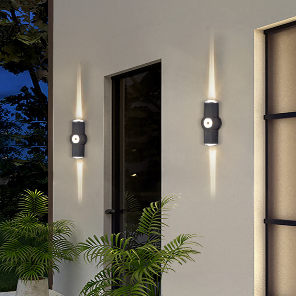 Unusual Metal Acrylic Cruciform Outdoor Wall Lamp Black