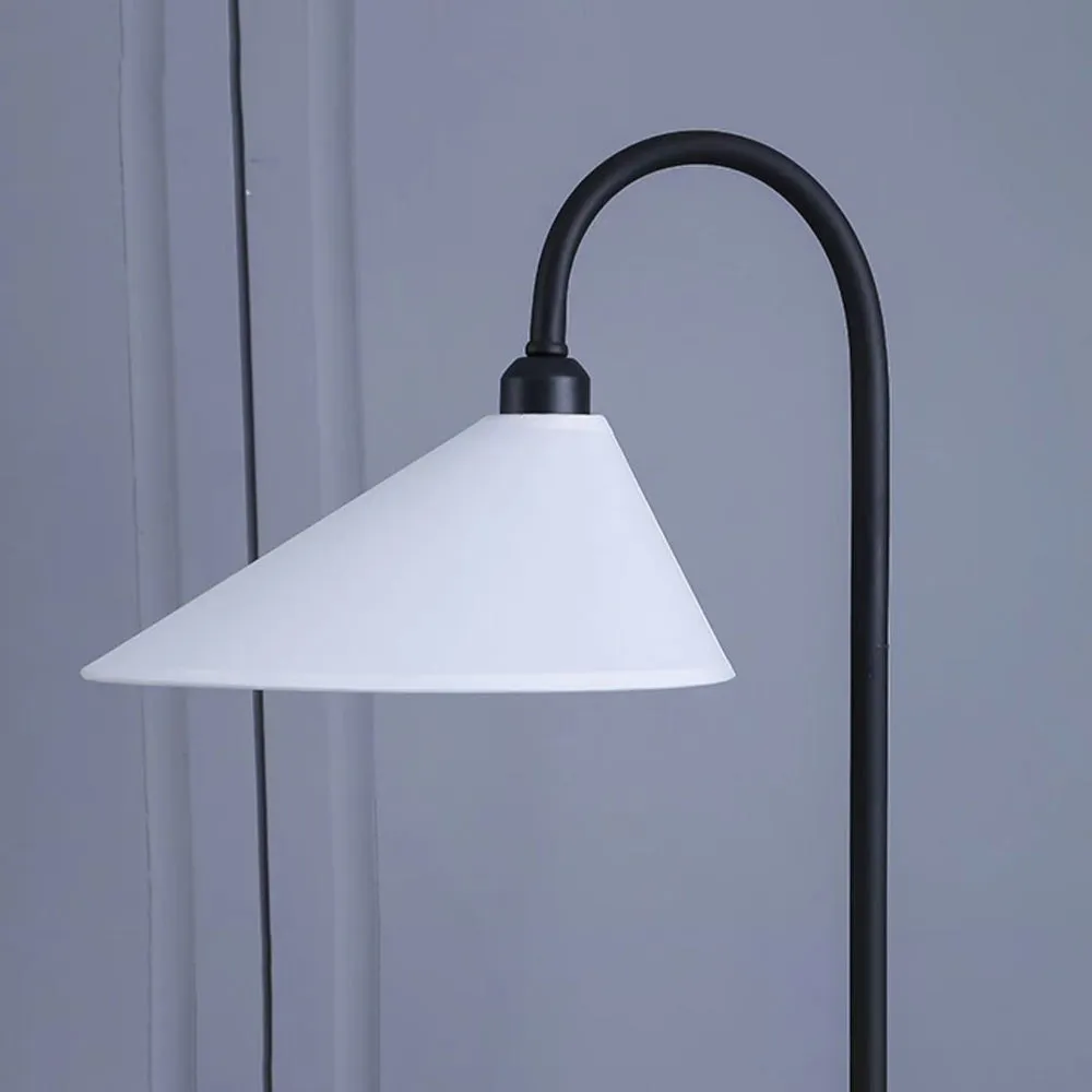 Modern Metal Fabric Hooded Black Floor Lamp Bedroom
