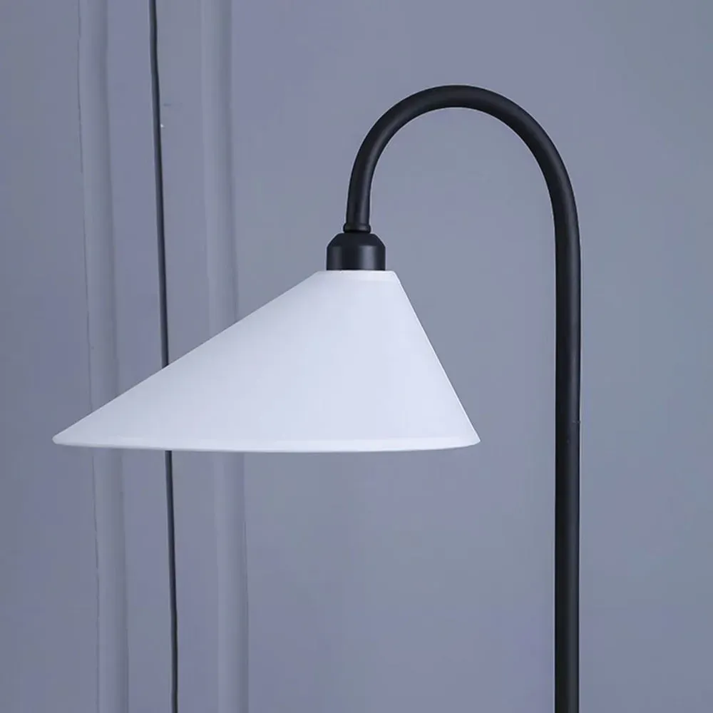 Modern Metal Fabric Hooded Black Floor Lamp Bedroom