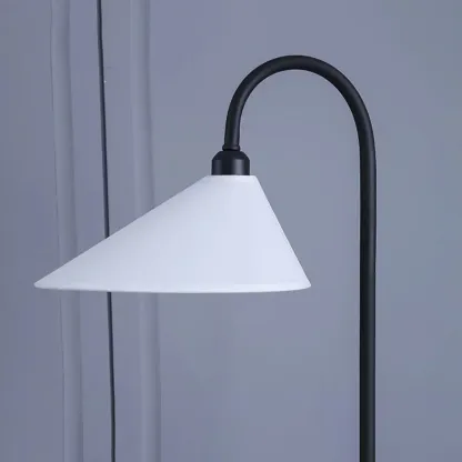 Modern Metal Fabric Hooded Black Floor Lamp Bedroom