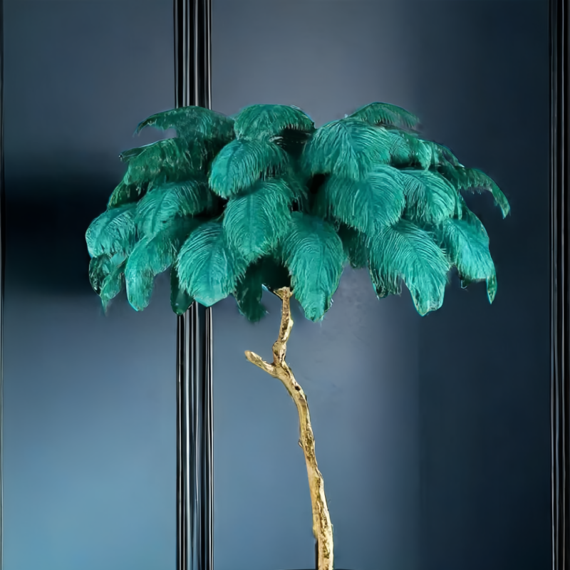 Art Deco Feather Dendritic Living Room Floor Lamp 10 Color