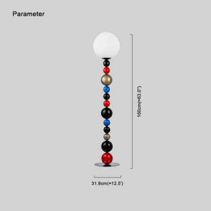 Morandi Metal Acrylic Globular Red Green Floor Lamp Basement