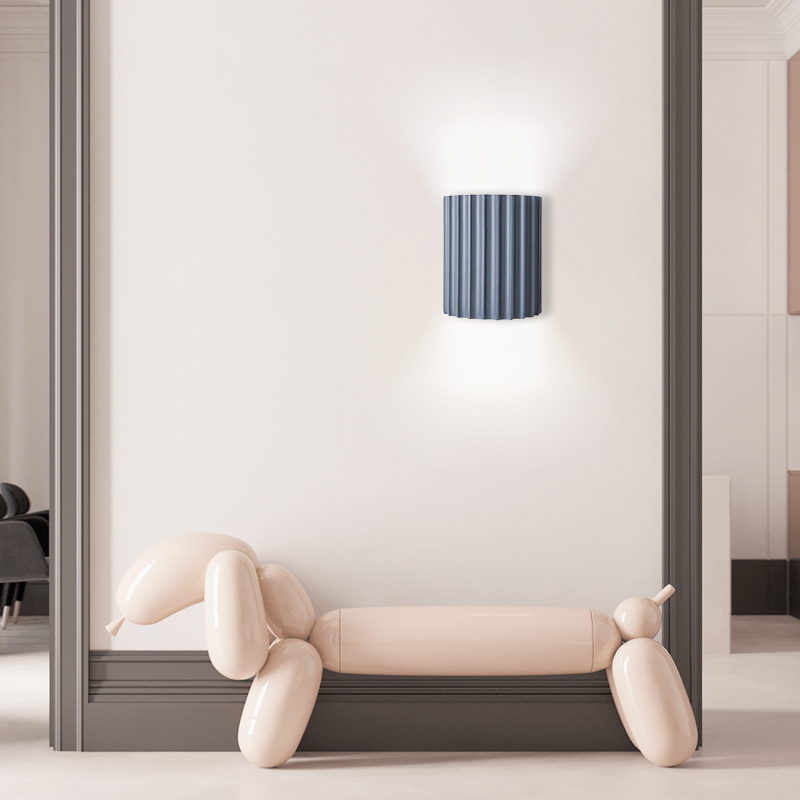 Modern Cylindrical Wall Lamp Dark Blue Orange Resin Riofu 
