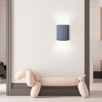 Modern Cylindrical Wall Lamp Dark Blue Orange Resin Riofu 