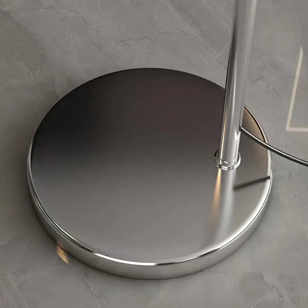 Modern Metal Bowled Silver Floor Lamp Bedroom Living Room