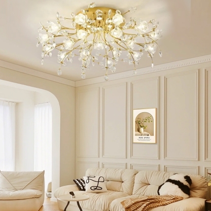Royal Dendritic Ceiling Light Gold Glass Riofu 