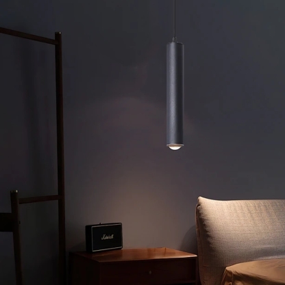 Minimalist Straight Pendant Light Black Metal Riofu 