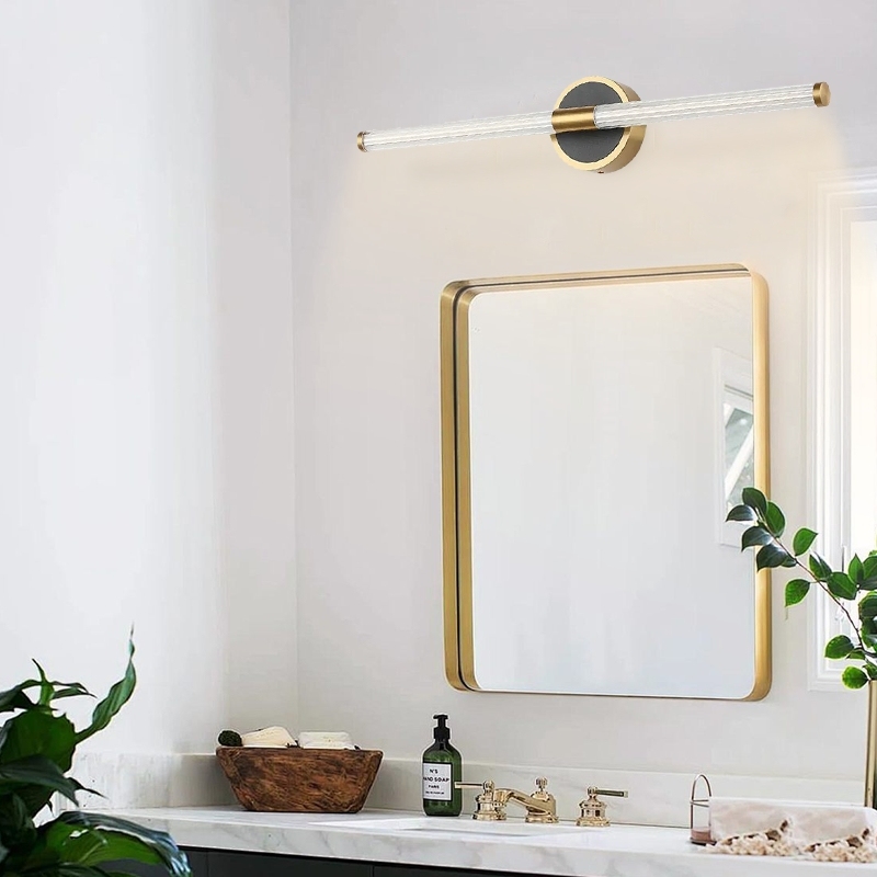 Modern Linear Wall Lamp Black Gold Metal Acrylic Riofu